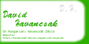 david havancsak business card